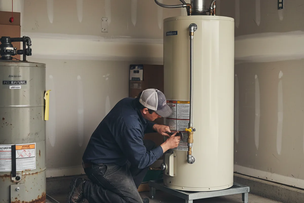 Water heater and shutoff valve replacement in Simsbury