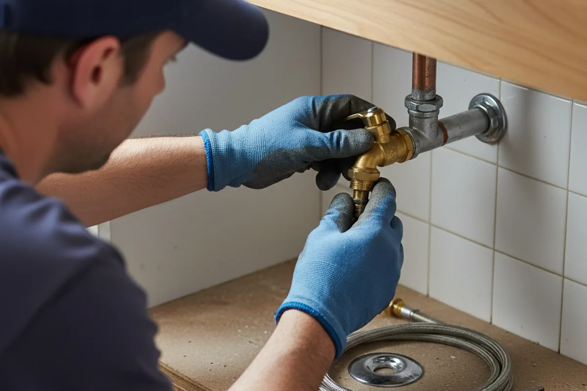 Shutoff valve and fitting work during Emergency Plumbing in Simsbury